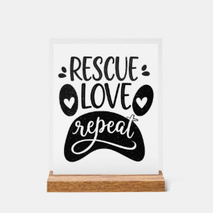 Reddingsliefde Herhaal Hond Poot T-shirt Acryl Bord
