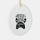 Reddingsliefde Herhaal Hond Poot T-shirt Keramisch Ornament (Rechts)