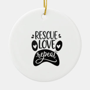 Reddingsliefde Herhaal Hond Poot T-shirt Keramisch Ornament