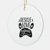 Reddingsliefde Herhaal Hond Poot T-shirt Keramisch Ornament (Links)