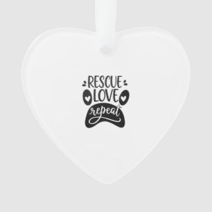 Reddingsliefde Herhaal Hond Poot T-shirt Ornament