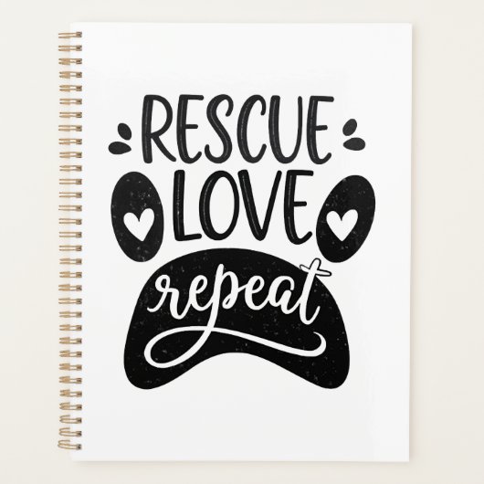 Reddingsliefde Herhaal Hond Poot T-shirt Planner (Voorkant)