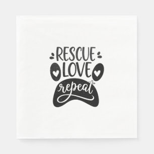 Reddingsliefde Herhaal Hond Poot T-shirt Servet