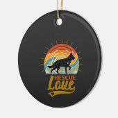 Reddingsliefde Hond Retro Zonsondergang Bomen Keramisch Ornament (Links)