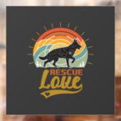 Reddingsliefde Hond Retro Zonsondergang Bomen Raamsticker (Vel 2)