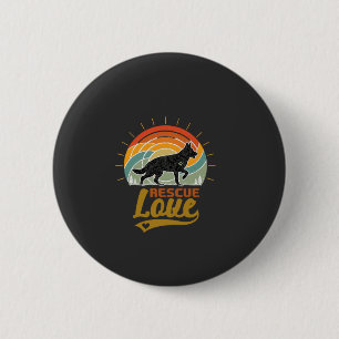 Reddingsliefde Hond Retro Zonsondergang Bomen Ronde Button 5,7 Cm