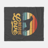 Reddingsliefde Retro Hond Zonsondergang_1 Fleece Deken (Voorkant (Horizontaal))