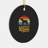 Reddingsliefde Retro Hond Zonsondergang_1 Keramisch Ornament (Rechts)