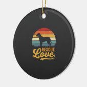 Reddingsliefde Retro Hond Zonsondergang_1 Keramisch Ornament (Links)
