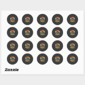 Reddingsliefde Retro Hond Zonsondergang_1 Ronde Sticker (Vel)