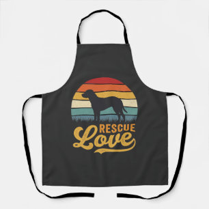 Reddingsliefde Retro Hond Zonsondergang_1 Schort