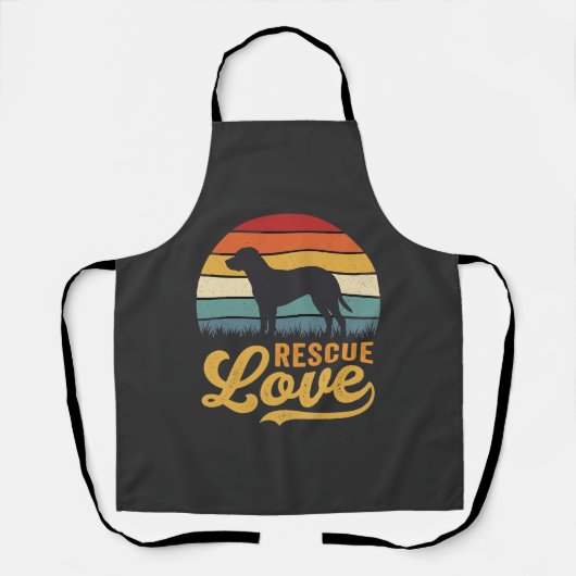 Reddingsliefde Retro Hond Zonsondergang_1 Schort (Voorkant)