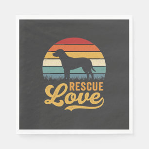 Reddingsliefde Retro Hond Zonsondergang_1 Servet