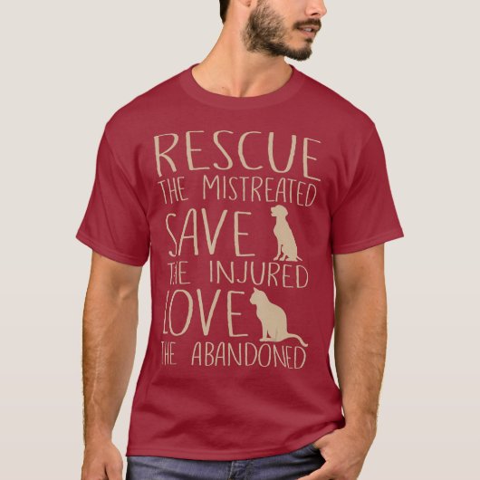 Reddingsliefde voor dieren - Cute Animal Rescue Do T-shirt (Voorkant)