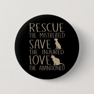 Reddingsliefde voor dieren - Kute Animal Rescue Do Ronde Button 5,7 Cm