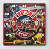 reddingsmiddelen voor brandweerlieden vierkante klok (Voorkant)