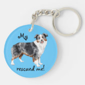 Reddingsminiatuur American Shepherd Sleutelhanger (Achterkant)