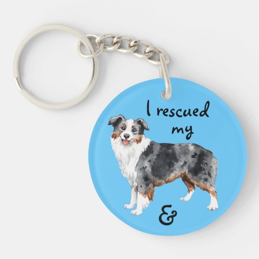 Reddingsminiatuur American Shepherd Sleutelhanger (Voorkant)