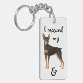 Reddingsminiatuur Pinscher Sleutelhanger (Voorkant Links)