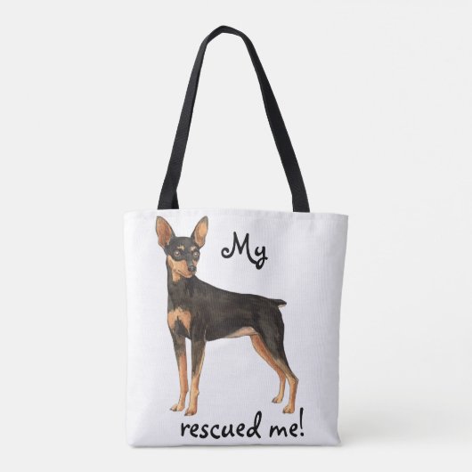 Reddingsminiatuur Pinscher Tote Bag (Achterkant)