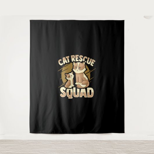 Reddingsontwerp voor kat voor dierenredder wandkleed (Voorkant)