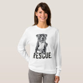 ReddingsPitbull Drawing Dog Mam adopt koopt geen M T-shirt (Voorkant volledig)