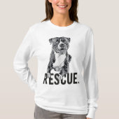 ReddingsPitbull Drawing Dog Mam adopt koopt geen M T-shirt (Voorkant)