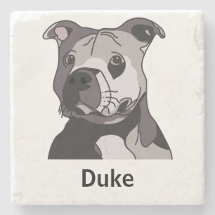 Reddingsportret van Amerikaanse Bulldog Pit Bull T Stenen Onderzetter