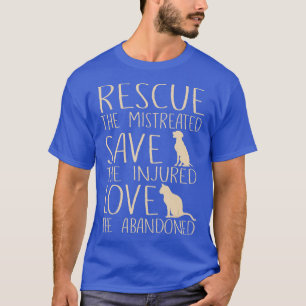 Reddingssparen Liefde Dog Cat Cute Animal Rescue D T-shirt