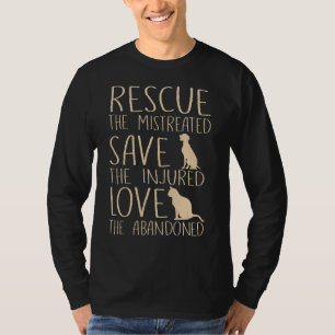 Reddingssparen Liefde Dog Cat Cute Animal Rescue D T-shirt