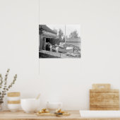 Reddingsstation, 1890. Oude foto Poster (Keuken)