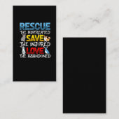 Reddingssteun voor dieren Cute Cat Rabbit Dog Bird Visitekaartje (Voorkant / Achterkant)