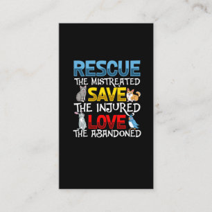 Reddingssteun voor dieren Cute Cat Rabbit Dog Bird Visitekaartje