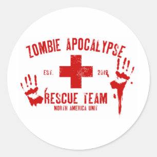 Reddingsteam van Zombie.png Ronde Sticker