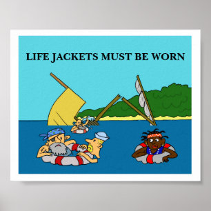 Reddingsvesten moeten worden gedragen poster