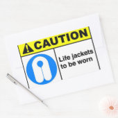 Reddingsvesten Rechthoekige Sticker (Envelop)