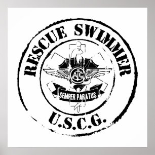 Reddingszwemmer (Grunge) Poster