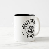 Reddingszwemmer (Grunge) Tweekleurige Koffiemok (Voorkant rechts)