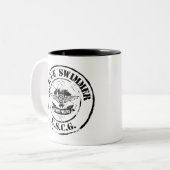 Reddingszwemmer (Grunge) Tweekleurige Koffiemok (Voorkant links)