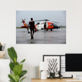 Reddingszwemmer van de kustwacht & MH-60 Jayhawk Poster (Thuiskantoor)