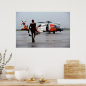 Reddingszwemmer van de kustwacht & MH-60 Jayhawk Poster (Keuken)