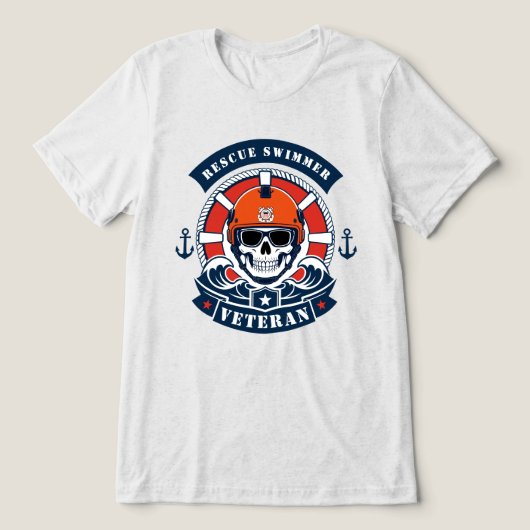 Reddingszwemmer Veteraan Tri-Blend Shirt (Design voorkant)