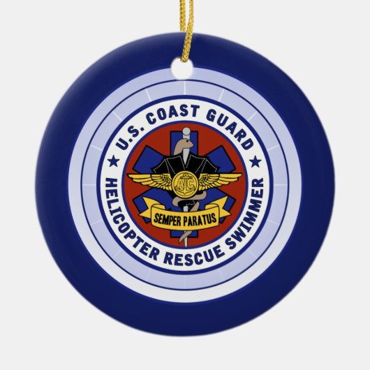 Reddingszwemmer voor kustwacht keramisch ornament (Voorkant)
