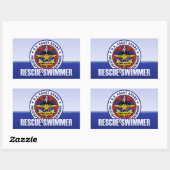 Reddingszwemmer voor kustwacht rechthoekige sticker (Vel)
