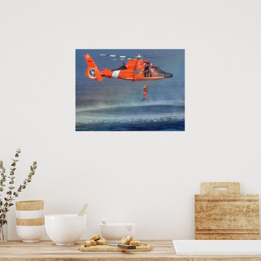 Reddingszwemtraining kustwachtdienst poster (Keuken)