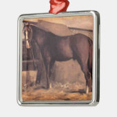 Reddish Bay Paard in de Stallen Metalen Ornament (Links)