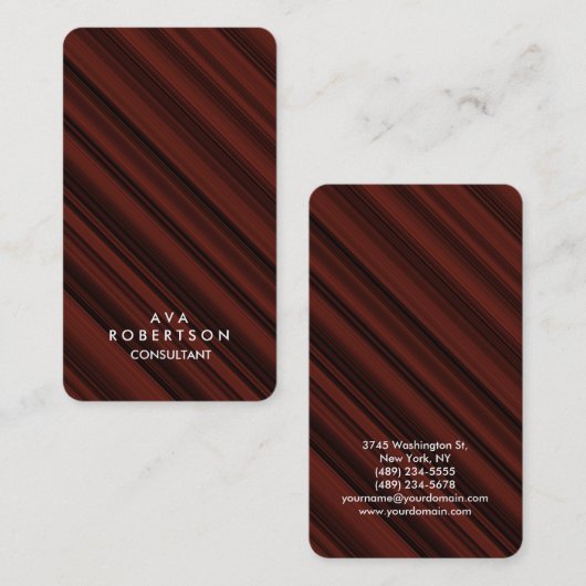 Reddish Brown Creative Consultant Manager Visitekaartje (Voorkant / Achterkant)