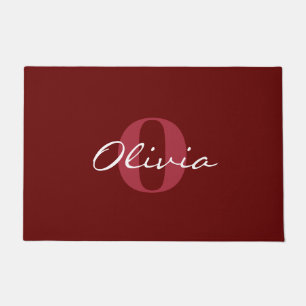 Reddish Brown, gepersonaliseerde naam Monogram Doo Deurmat