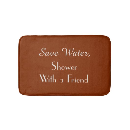 Reddish Brown Save Water Funny Plush Bath Mat (Voorkant)
