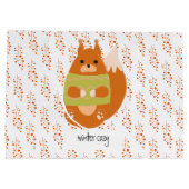 Reddish Brown Squirrel In a Green Sweater Groot Cadeauzakje (Achterkant)